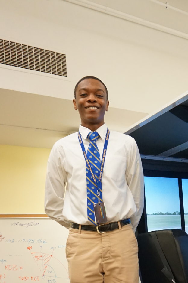 Isaiah, aviation student at August Martin High School