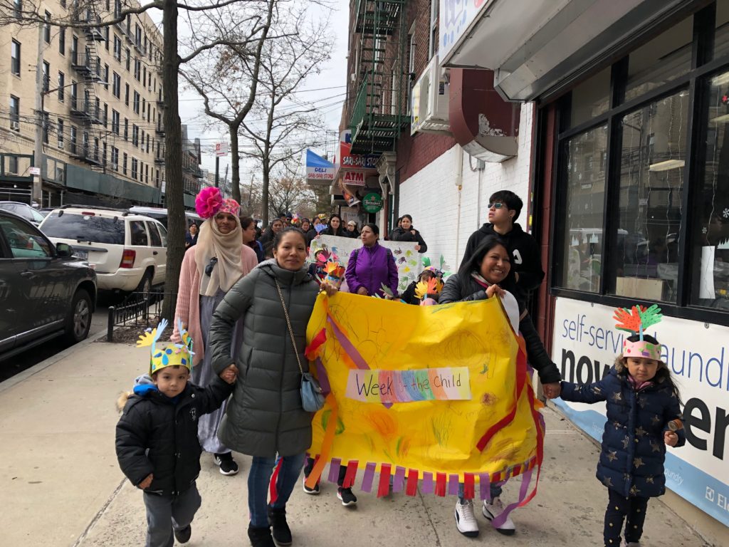 Head Start students in Woodside celebrate Week of the Young Child with a community parade