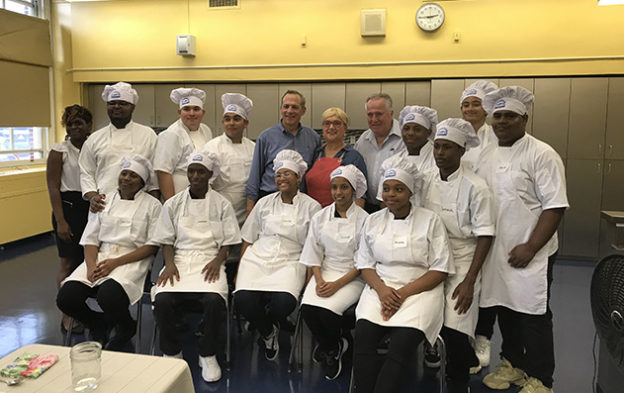 August Martin High School culinary students with Lidia Bastianich