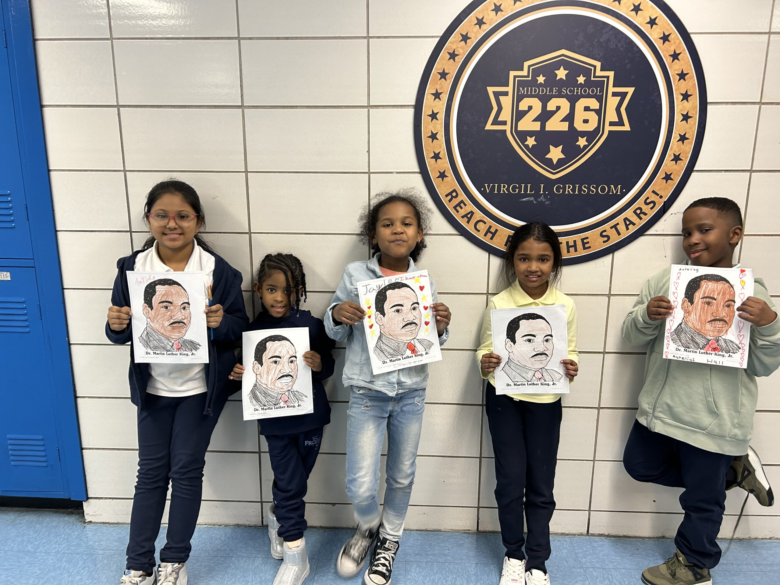 Participants of the Beacon Program at M.S. 226 celebrate Martin Luther King, Jr., Day of Service (MLK Day)