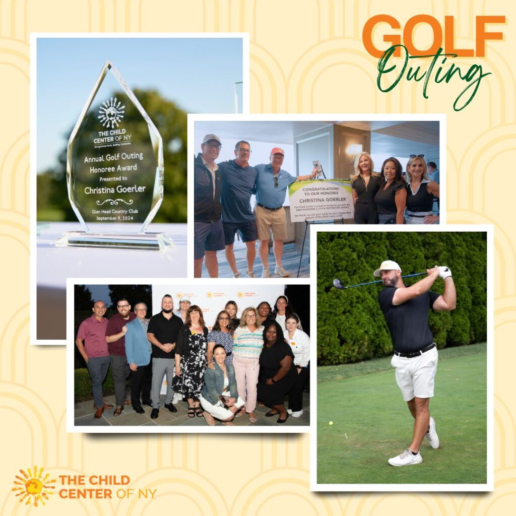 A collage of photos taken at The Child Center of NY's Annual Golf Outing