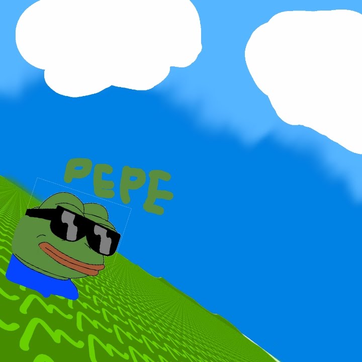 A paiting by Pepe that features Pepe the frog.